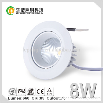 Lava recessed aluminum 8w cob lighting round ceiling downlight waterproof